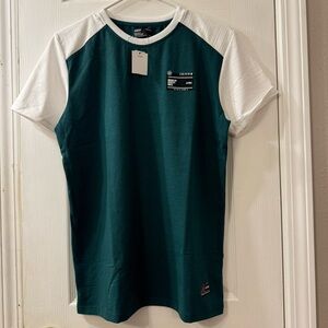 NWT EGO DNM Short Shirt, Green/White, Medium